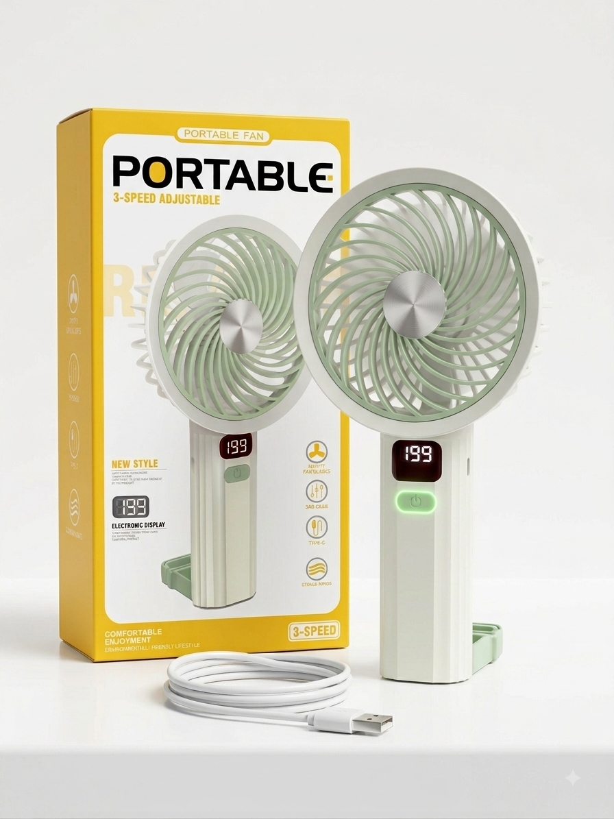 Portable Handheld Turbo Fan with LED Display